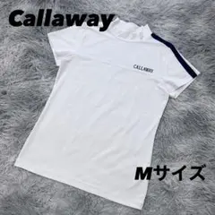 美品　キャロウェイ　モックネック　半袖シャツ　カットソー　ホワイト　Mサイズ