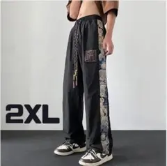 ダンス　2XL　熊 ワイドメンズパンツ　ストリート　秋冬　韓国　HIPHOP