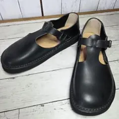 Organichandloomストラップシューズ 26cm ブラック