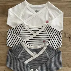 (67cm) 3枚セット PETIT BATEAU 長袖 ラップ ボーダー