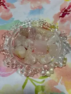 ブレスレット浄化トレイ＆浄化用ローズクォーツ細石2点セット♡