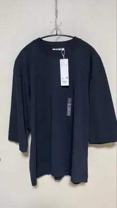 クルーネック七分袖Tシャツ 09 Black L