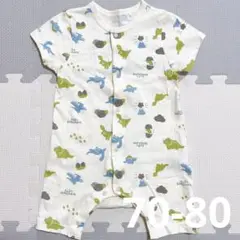 恐竜柄ロンパース 70-80cm 男の子 半袖