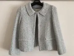 【超美品】フォクシーブティック ツイード ジャケット 水色