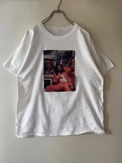 No.4263 US古着90s感 HIPHOPフォトT 白 M Hanes