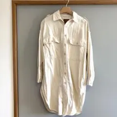 ホワイトデニムロングシャツ