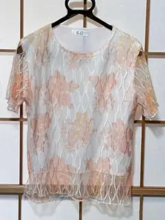 花柄メッシュ 半袖シャツ