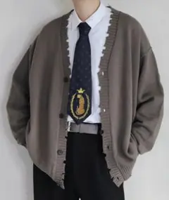 【美品】ダメージカーディガン/グレー/Lサイズ【完売品】