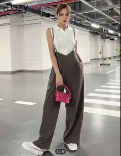 新品♡importカーキ サロペット レディース