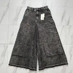 タグ付き未使用　ニコアンドDOUBLEKNEE DENIM　ブラックケミカル