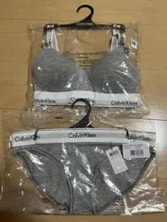 Calvin Klein グレー ブラとショーツセット