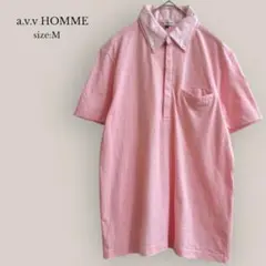 アーヴェヴェオムa.v.v HOMME 半袖ポロシャツ　メンズ　胸ポケット　綿