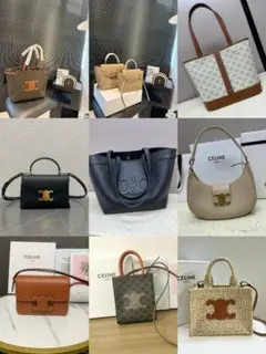 CELINE ロゴ入りブラウントートバッグ