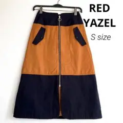 レディアゼル　REDYAZEL バイカラーロングスカート　ネイビー　キャメル　S