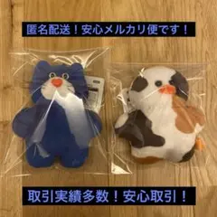 mojojojo マスコットぬいぐるみ3 青ねこ　三毛とり　２種セット