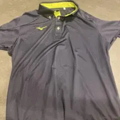 Mizuno ポロシャツ XL ネイビー/ライム