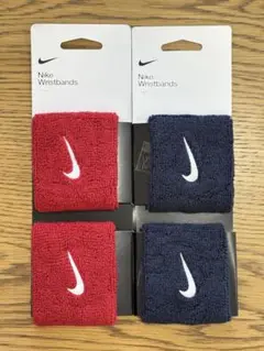 【新品・未開封】NIKE ナイキ リストバンド 2セット（レッド／ネイビー）