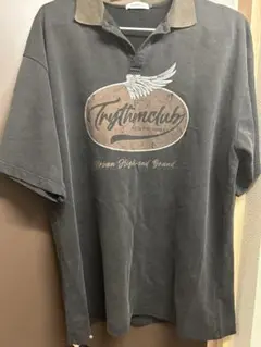 SZYIKUウォッシュドプリントポロTシャツ