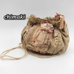 美品 chimaki チマキ ショルダーバッグ がま口 刺繍 レース