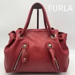 FURLA フルラ ハンドバッグ トートバッグ レザー カルメン 赤