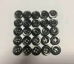 貝調ボタン TURTLE BRAND 黒 10mm 4つ穴 25個