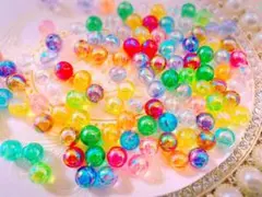 Sale॰˳ཻ̊♡オーロラキャンディカラービーズ॰˳8mmཻ̊♡100個