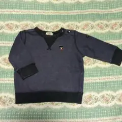 DOUBLE ネイビークマ刺繍トレーナー 80