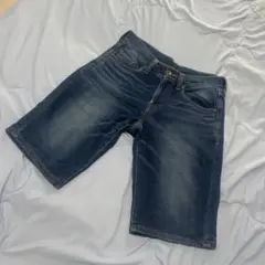 ダークブルー デニムショートパンツ