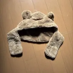 マフラー、耳付き帽子