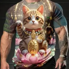 ユニークTシャツ　 猫Tシャツ 3Dプリント XXLサイズ　おもしろTシャツ