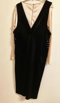 未使用！HK WORKS LONDON スタッズ　ベロア　ロングワンピース　黒