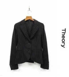 B044/美品 THEORY テーラードジャケット カシミヤ混 2B ストライプ