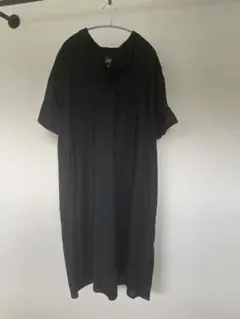 GAP ブラック ノーカラーシャツワンピース XS