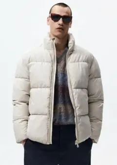 新品未使用 ZARA ラバー仕上げパフジャケット М