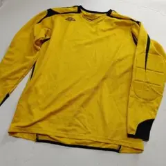 新品5L★Umbro イエロー 長袖キーパーシャツ 肘パッド付き