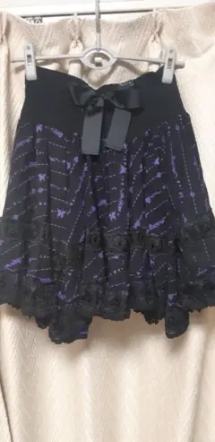 h.naotoHoney黒紫蝶々柄スカート♡