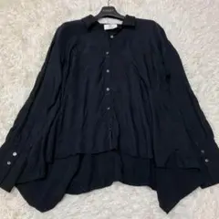 サンプル品 プルミエアロンディスモン ランダムヘム シャツ ブラック