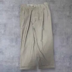 【PURE WOOL】メンズスラックスストレートパンツLダブル仕様グレージュ