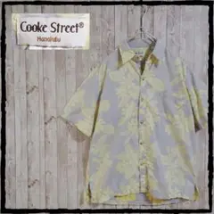 ハワイ アメリカ製 Cooke Street アロハシャツ グレー × イエロー