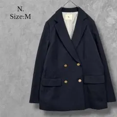エヌ ナチュラルビューティーベーシック【M】 テーラードダブルジャケット 紺ブレ