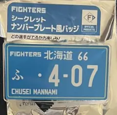 北海道日本ハムファイターズ ナンバープレート風バッジ 万波中世