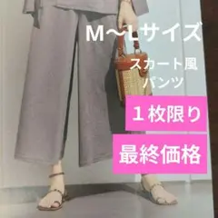シャルレスカート風パンツМ〜Lサイズ両脇ポケット付肌離れが良いシワにならない！