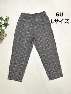GU /シェフパンツ/L /千鳥柄/グレー系