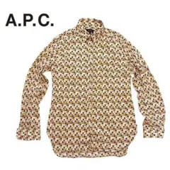 90s France製 A.P.C. アーペーセー 幾何学模様 長袖 シャツ