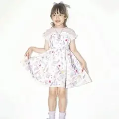 メゾピアノ　ドリーミースウィーツ柄ドッキングワンピース