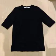 【未使用】FRAMeWORK 黒 五分袖 Tシャツ