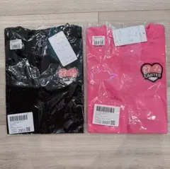 新品未使用❤︎エバクロ　女の子　トップス　Tシャツ　2枚セット　肩出し　ピンク　黒