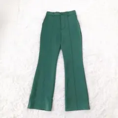 美品　コルザ　セミフレアパンツ　ジャージ素材　ウエストゴム　ハイウエスト　ズボン