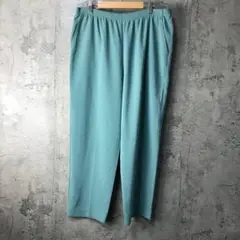 Y887古着　イージーパンツ　ワイドパンツ　緑　無地　90s Y2K