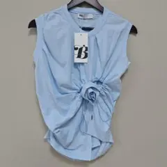 Bibiy. TULIP DRAPED TOP ブルー 新品未使用